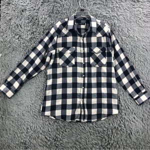 Pashartuk Shirt Mens Medium Flannel Plaid Pearl Snap Long Sleeve